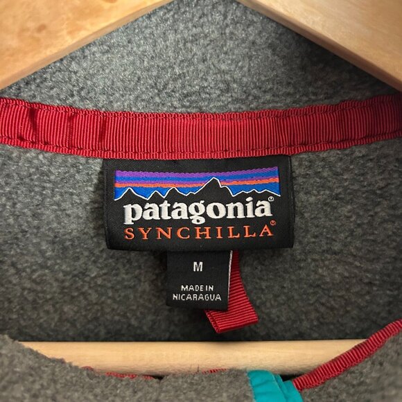Patagonia Synchilla Snap T Fleece Sweater Women Medium Gray Tiffany 25455 SOFT - Picture 7 of 8